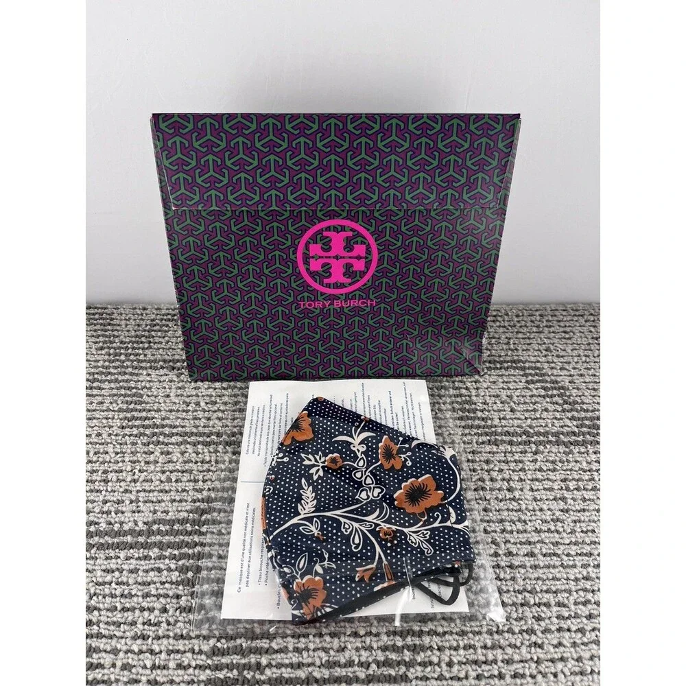 Tory Burch Face Mask New/Sealed Navy Floral